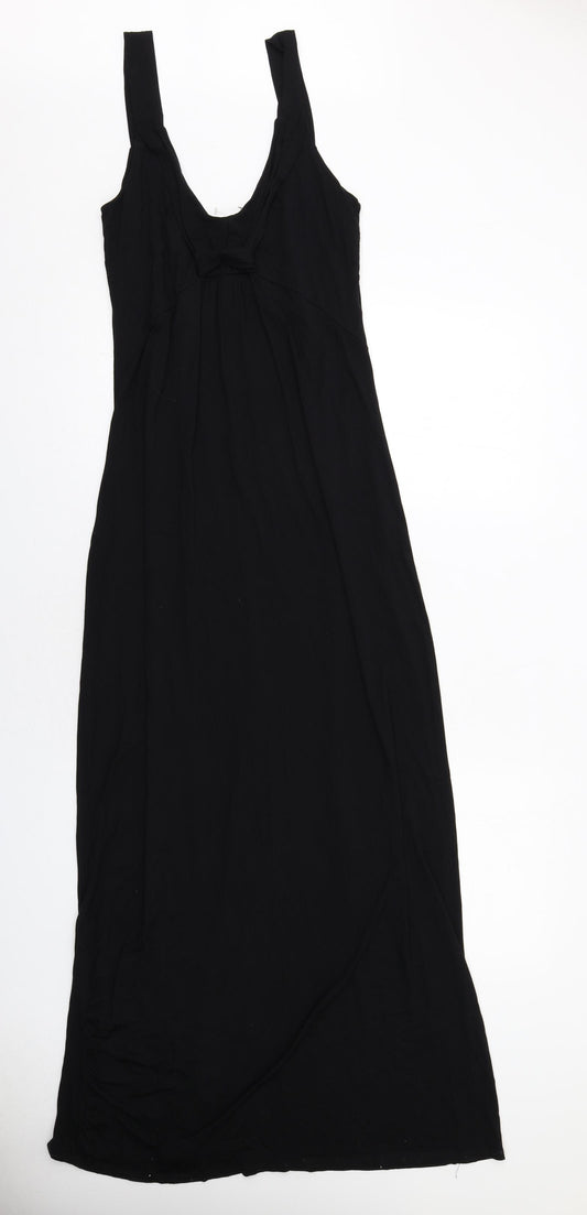 Charli Womens Black Viscose Maxi Size 16 Scoop Neck Pullover