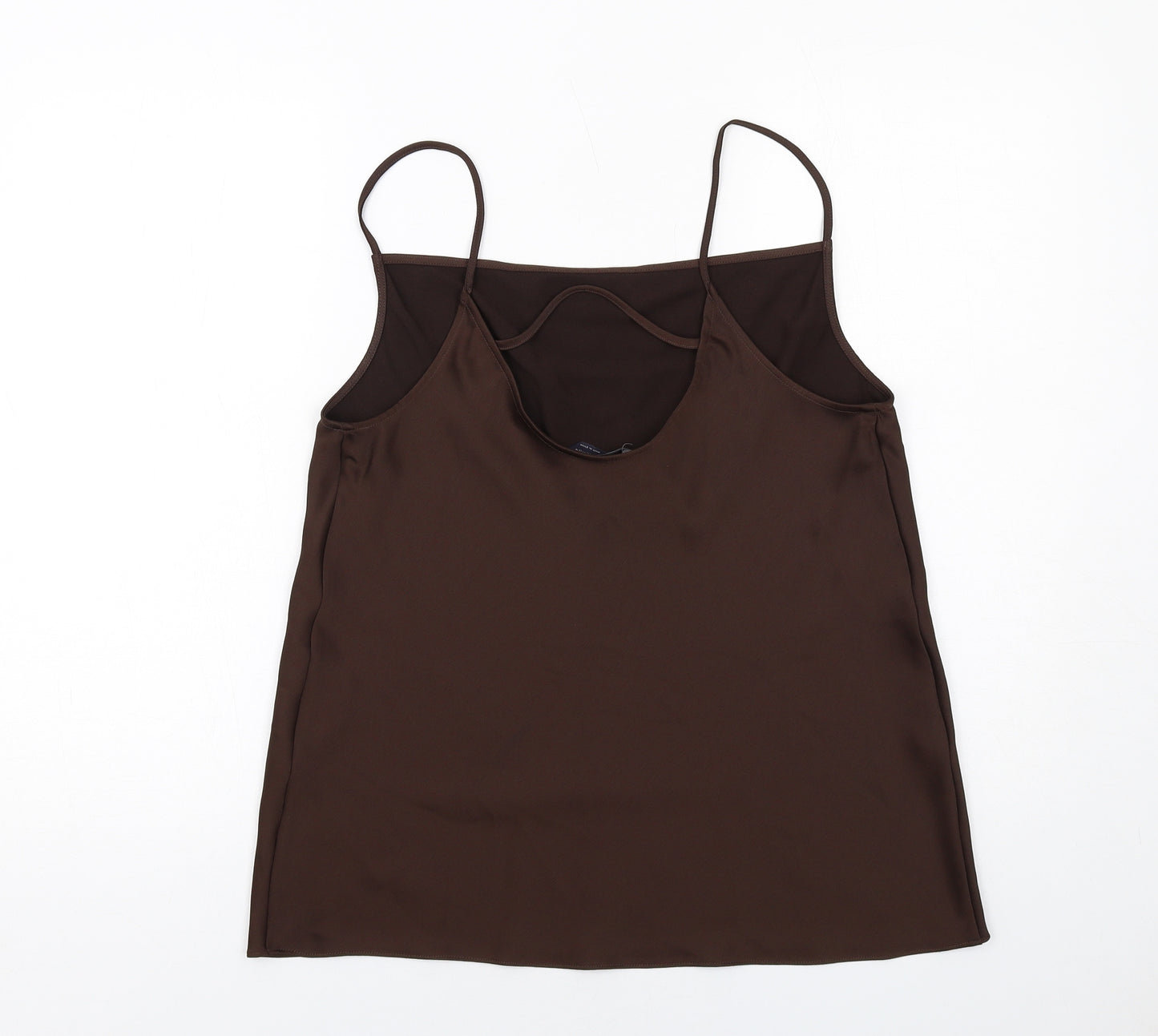 Marks and Spencer Womens Brown Polyester Camisole Tank Size 14 Cowl Neck