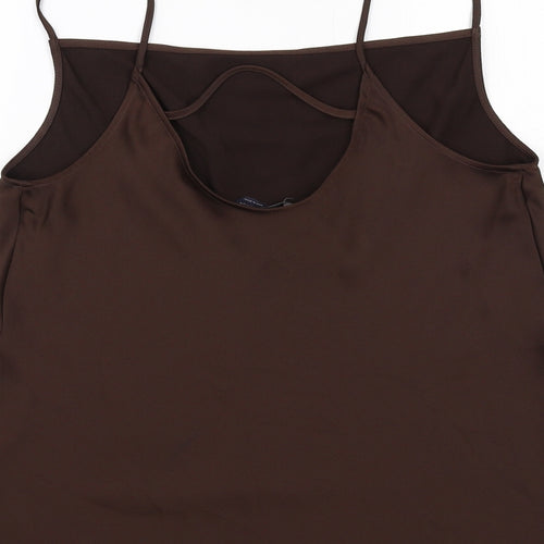 Marks and Spencer Womens Brown Polyester Camisole Tank Size 14 Cowl Neck