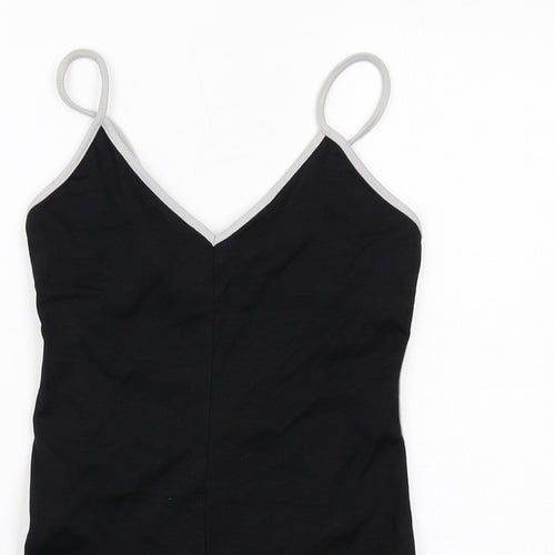 Bershka Womens Black Polyamide Unitard One-Piece Size M Pullover