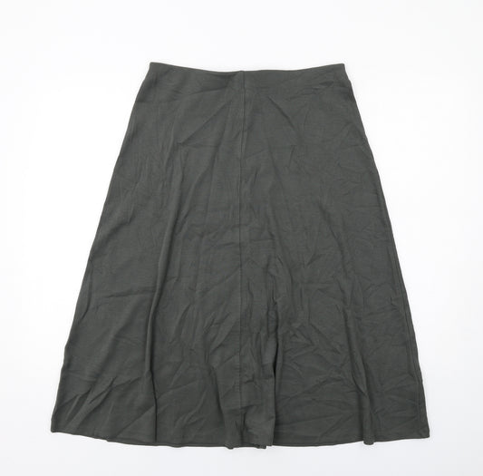 Marks and Spencer Womens Grey Cotton Swing Skirt Size 12