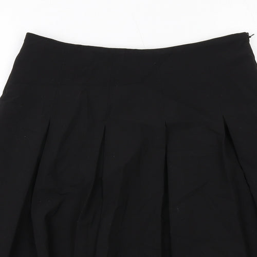 Oasis Womens Black Polyester Pleated Skirt Size 8 Zip