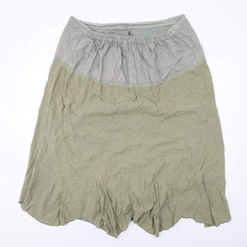 Evans Womens Green Cotton Swing Skirt Size 26