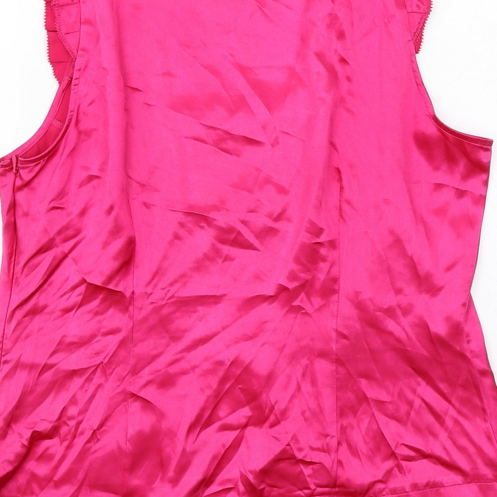 NEXT Womens Pink Polyester Basic Tank Size 14 Scoop Neck