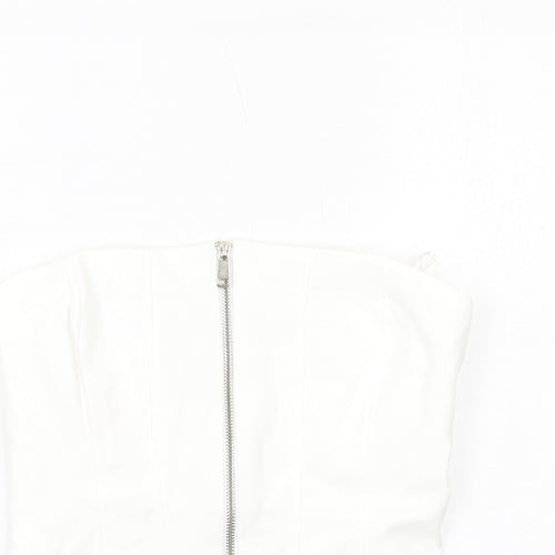 Zara Womens Black Polyester Basic Tank Size M Off the Shoulder