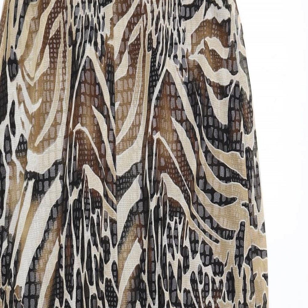 Joseph Ribkoff Womens Brown Geometric Polyester A-Line Size 10 Sweetheart Zip