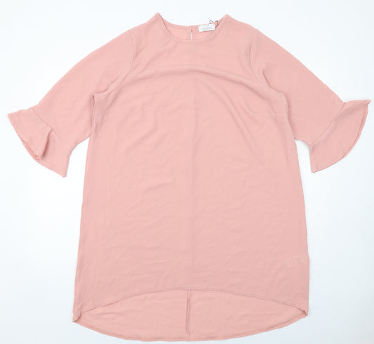 Yours Womens Pink Polyester A-Line Size 18 Round Neck Button