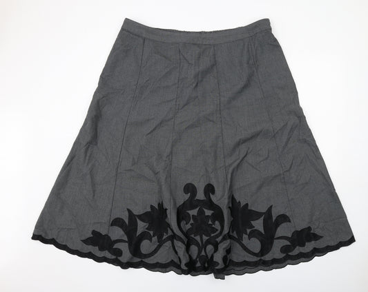 Evans Womens Grey Polyester A-Line Skirt Size 20