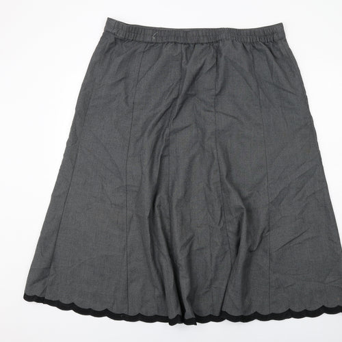 Evans Womens Grey Polyester A-Line Skirt Size 20