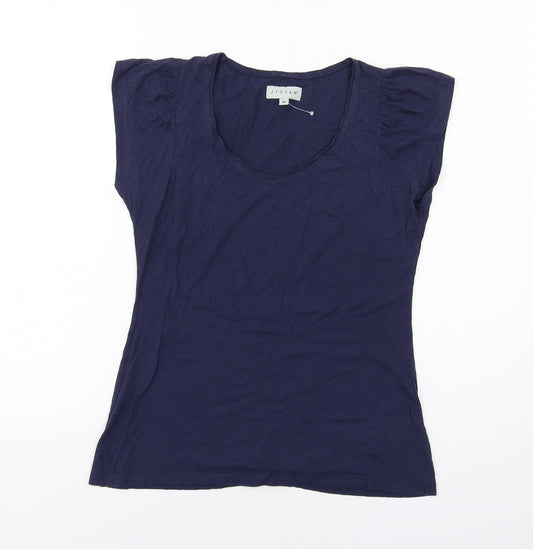 Jigsaw Womens Blue Modal Basic T-Shirt Size M Scoop Neck