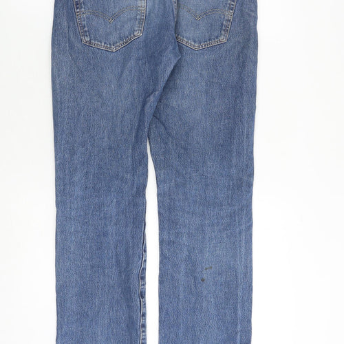 Levi's Mens Blue Cotton Straight Jeans Size 30 in L32 in Regular Button