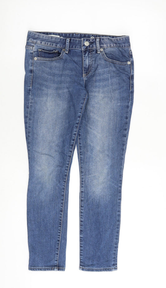 Gap Womens Blue Cotton Straight Jeans Size 26 in L27 in Regular Zip