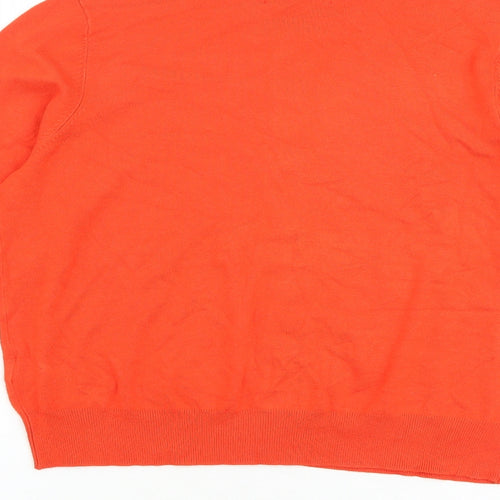 Marks and Spencer Womens Orange Round Neck Viscose Cardigan Jumper Size 16