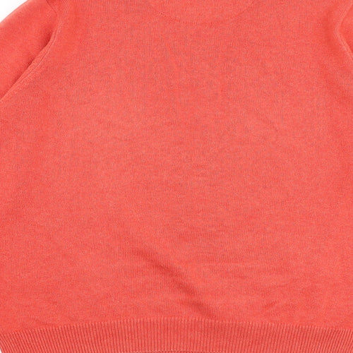 Marks and Spencer Mens Orange Round Neck Acrylic Pullover Jumper Size M Long Sleeve