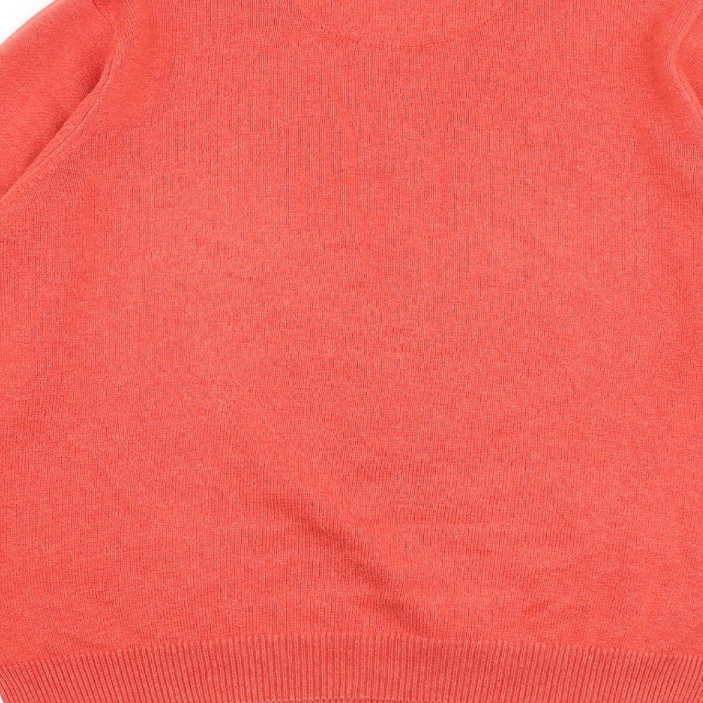 Marks and Spencer Mens Orange Round Neck Acrylic Pullover Jumper Size M Long Sleeve