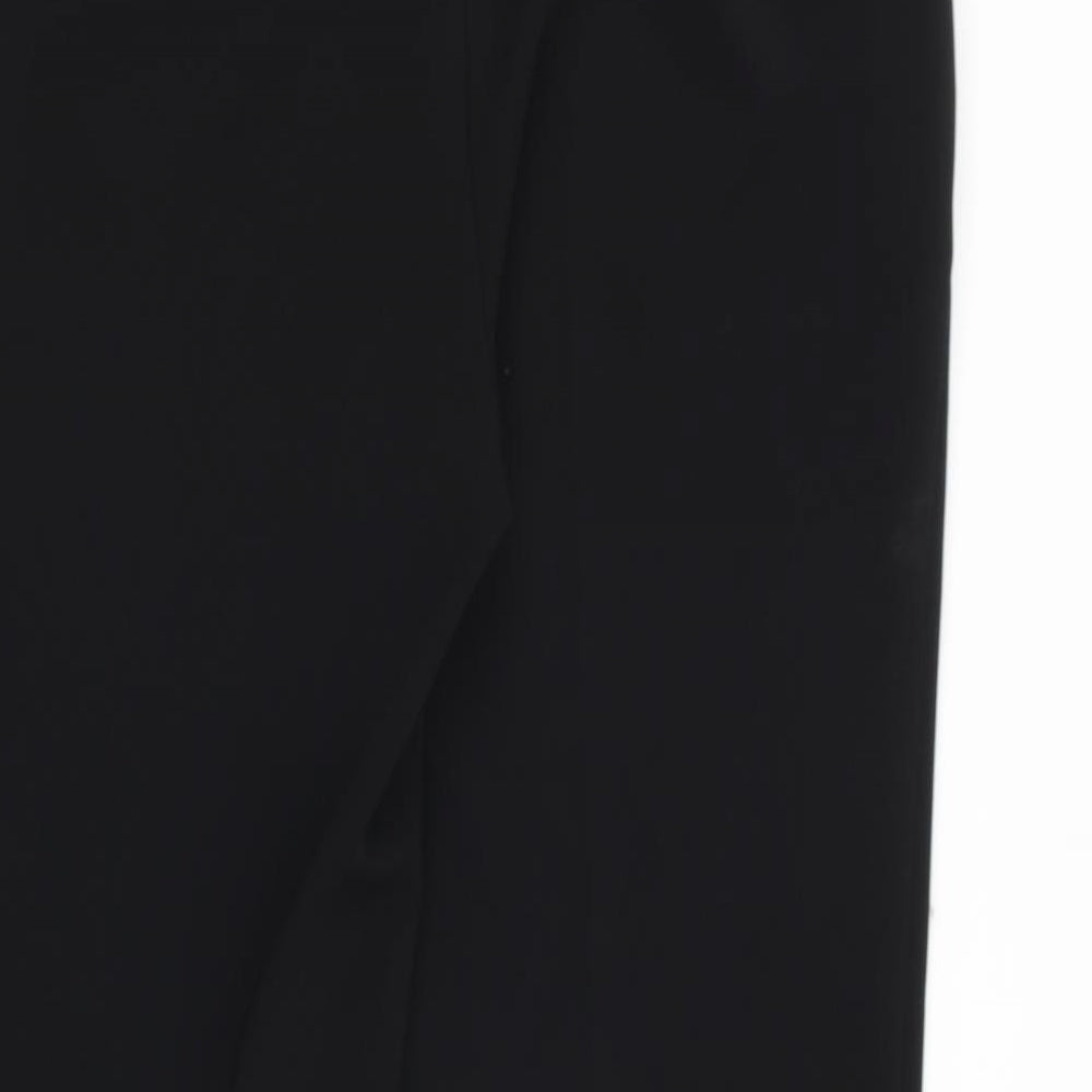 Per Una Womens Black Polyester Trousers Size 14 L31 in Regular Zip