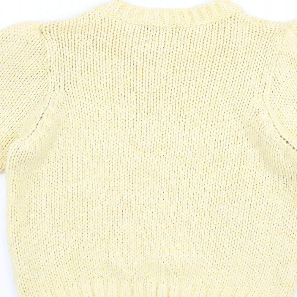 ASOS Womens Yellow Round Neck Polyester Pullover Jumper Size 8
