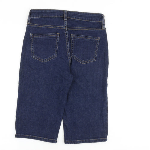 F&F Womens Blue Cotton Skimmer Shorts Size 8 L13 in Regular Zip
