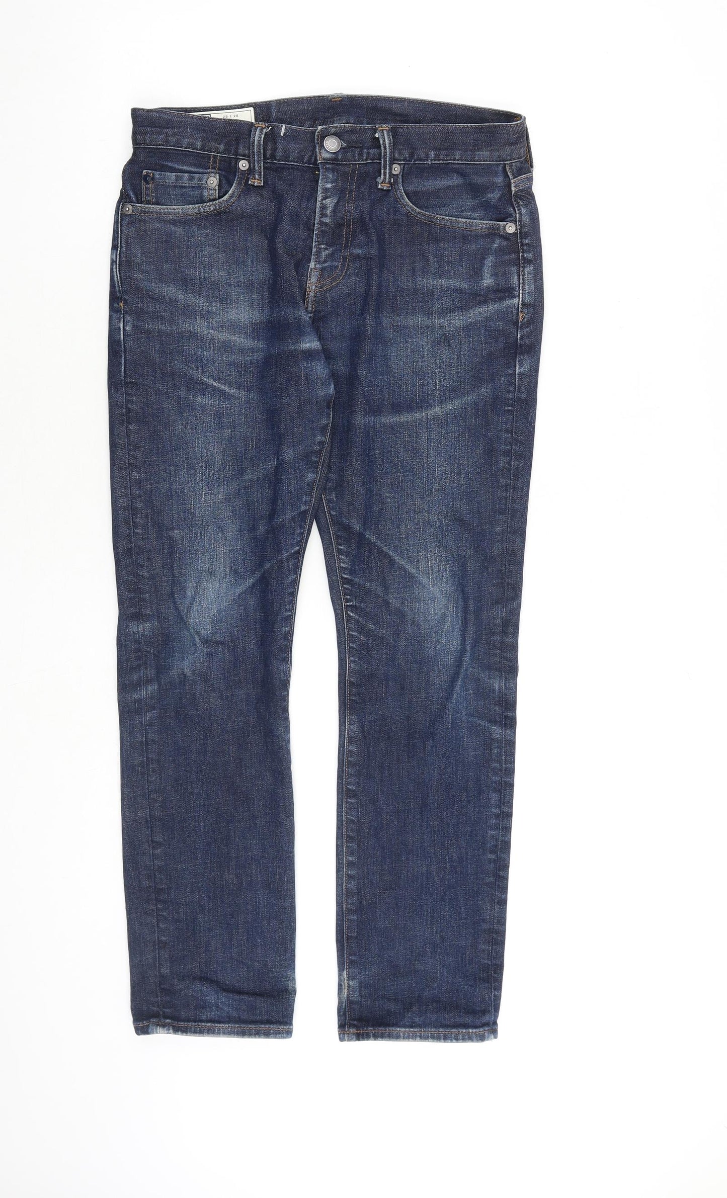 Gap Mens Blue Cotton Straight Jeans Size 28 in L28 in Regular Zip