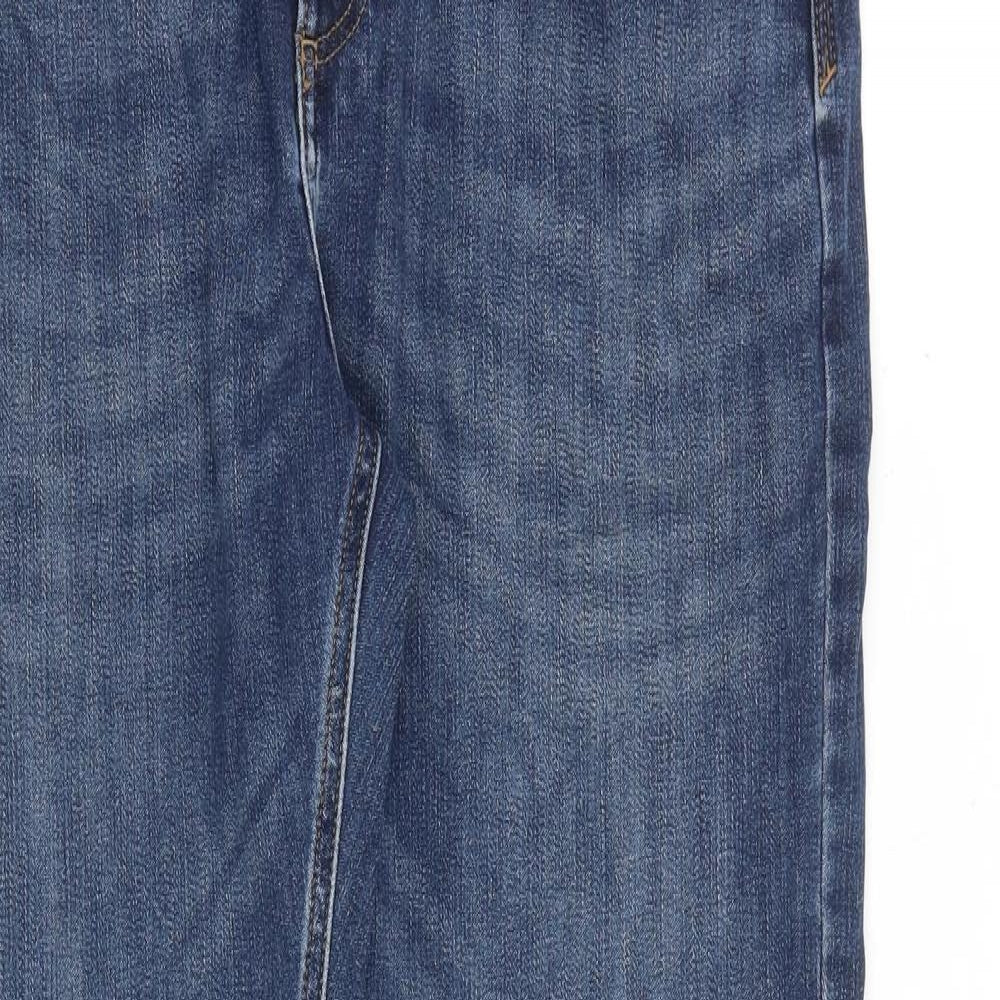 Marks and Spencer Mens Blue Cotton Skinny Jeans Size 34 in L33 in Slim Zip