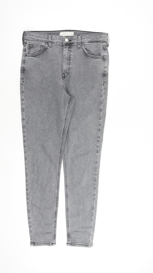 Marks and Spencer Womens Grey Cotton Skinny Jeans Size 30 in L32 in Regular Zip