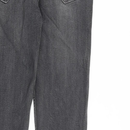 Topman Mens Grey Cotton Skinny Jeans Size 32 in L32 in Slim Button