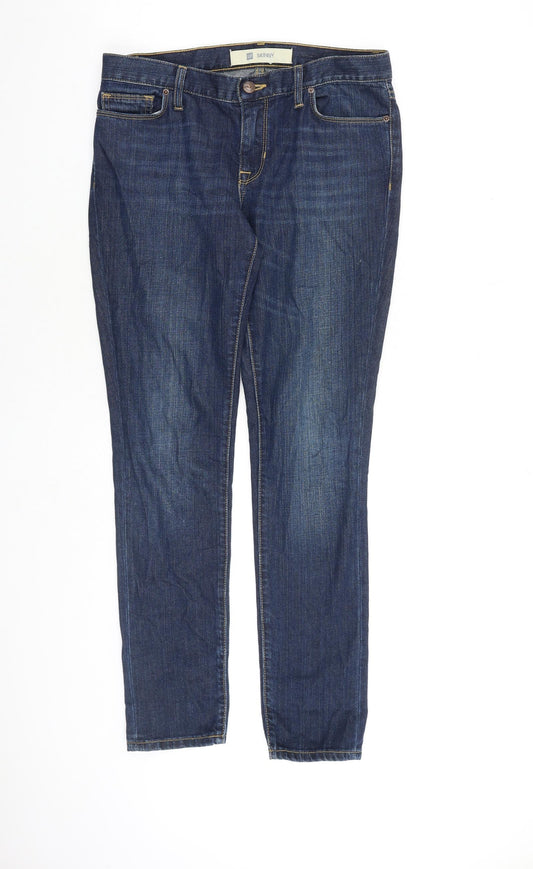 Gap Womens Blue Cotton Skinny Jeans Size 28 in L30 in Regular Zip