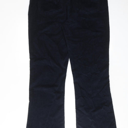 Fat Face Womens Blue Cotton Trousers Size 14 L31 in Regular Zip