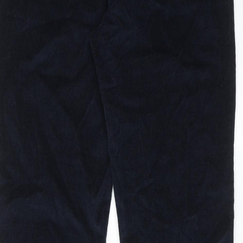 Fat Face Womens Blue Cotton Trousers Size 14 L31 in Regular Zip