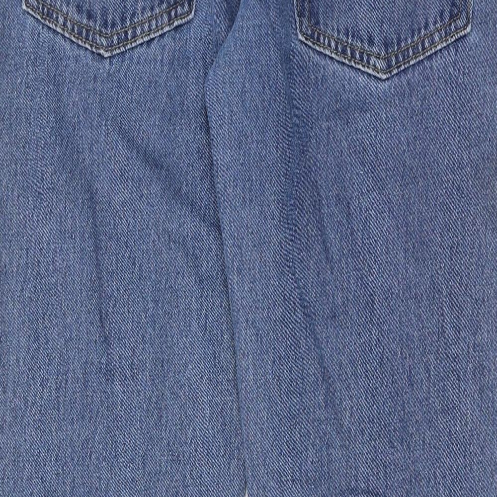 Easy Mens Blue Cotton Straight Jeans Size 30 in L30 in Regular Zip