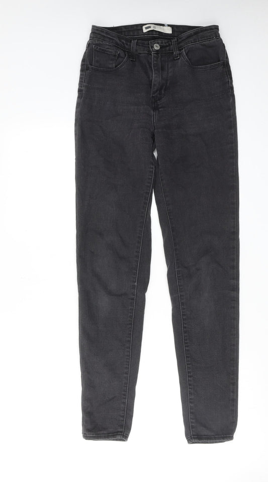 Levi's Womens Grey Cotton Skinny Jeans Size 25 in L30 in Regular Zip