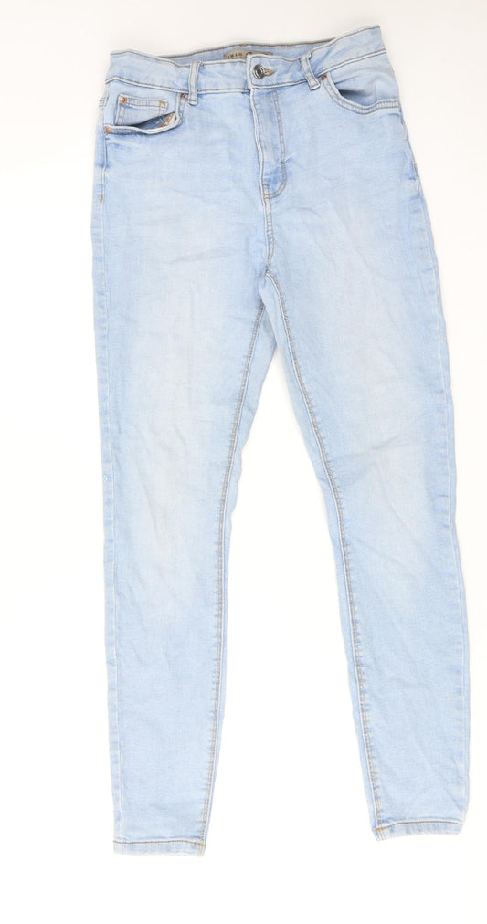 Denim & Co. Womens Blue Cotton Skinny Jeans Size 10 L27 in Regular Zip