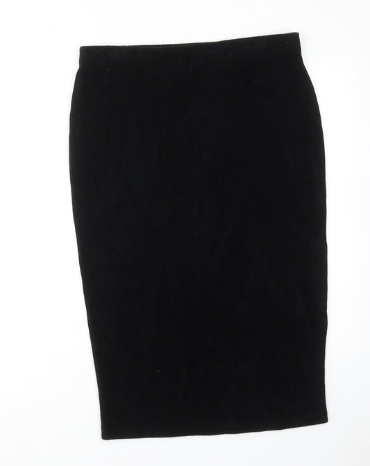 Whistles Womens Black Cotton Straight & Pencil Skirt Size M