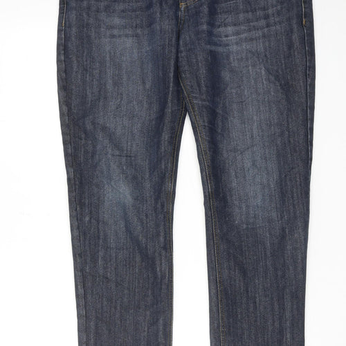 Denim & Co. Mens Blue Cotton Tapered Jeans Size 34 in L30 in Regular Button