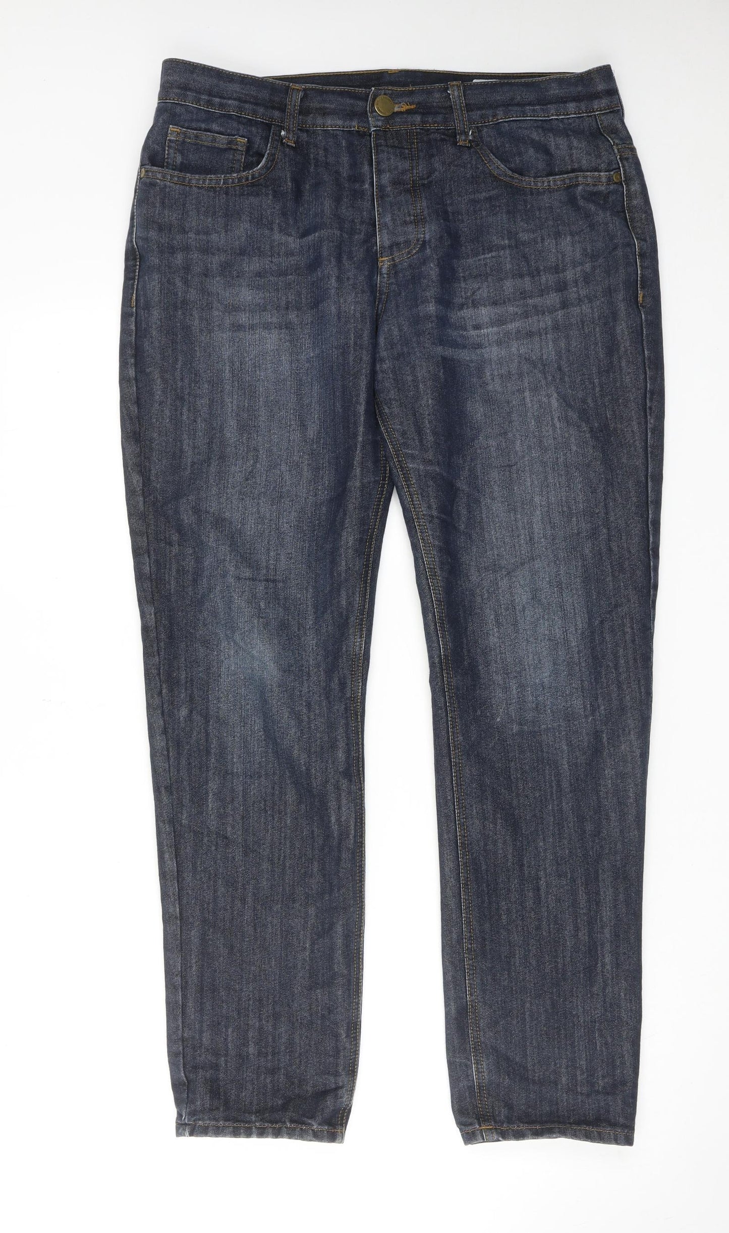 Denim & Co. Mens Blue Cotton Tapered Jeans Size 34 in L30 in Regular Button