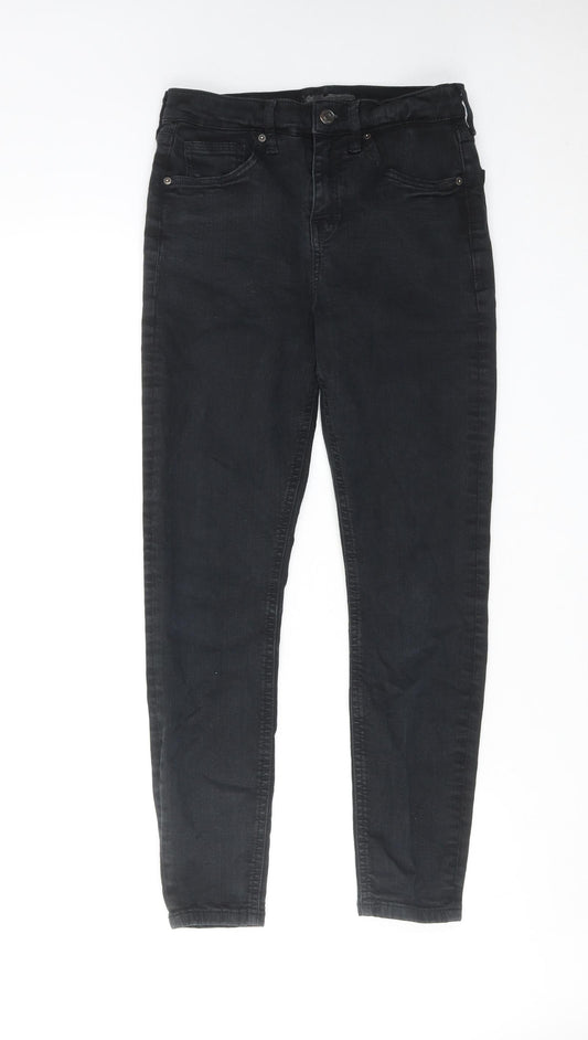 Topshop Womens Black Cotton Skinny Jeans Size 28 in L28 in Regular Zip