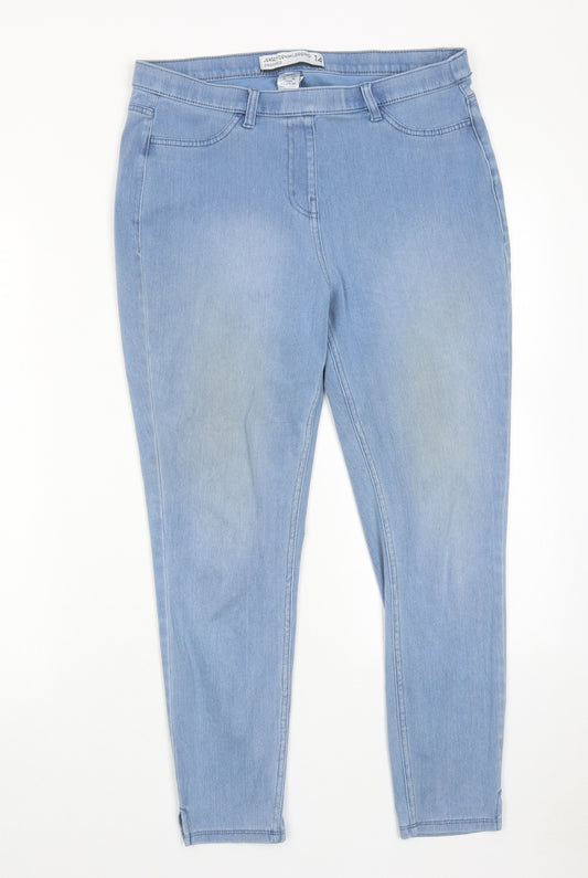 NEXT Womens Blue Cotton Jegging Jeans Size 14 L25 in Regular