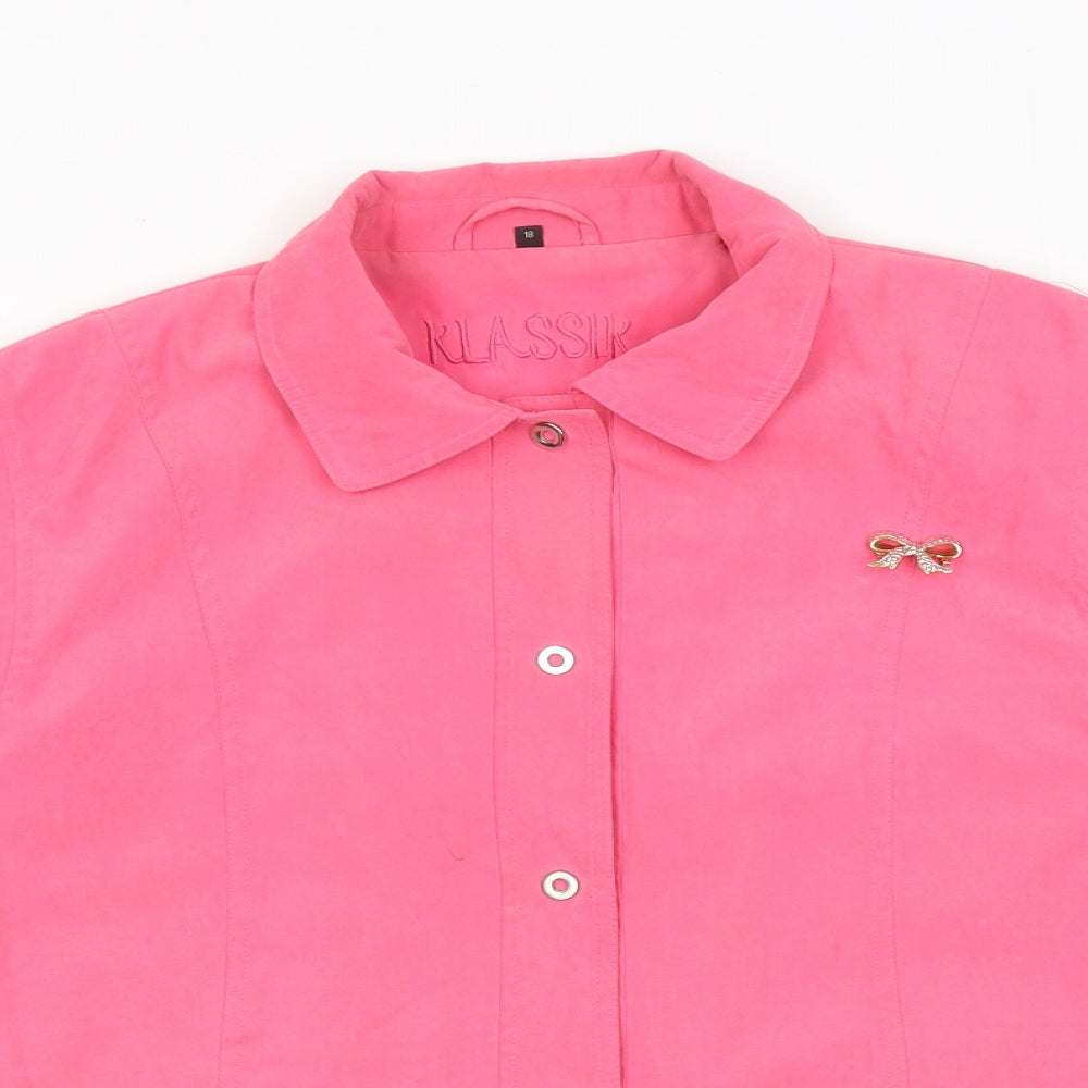 Klass Womens Pink Jacket Size 18 Zip