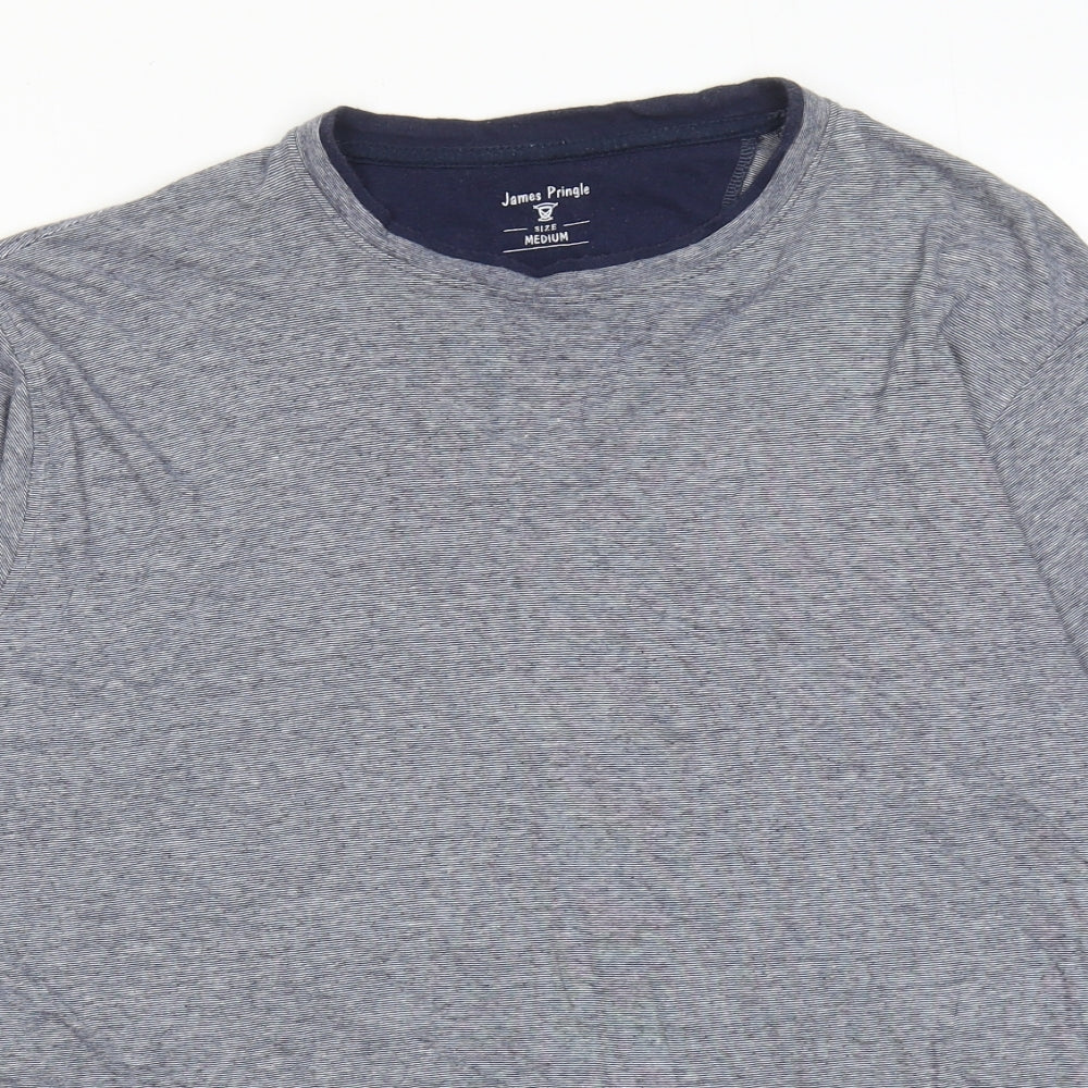 James Pringle Mens Blue Cotton T-Shirt Size M Round Neck