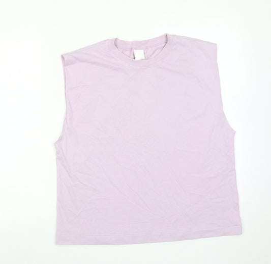 H&M Womens Purple Cotton Basic Tank Size M Round Neck