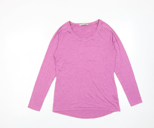 Marks and Spencer Womens Purple Acrylic Basic T-Shirt Size 12 Round Neck