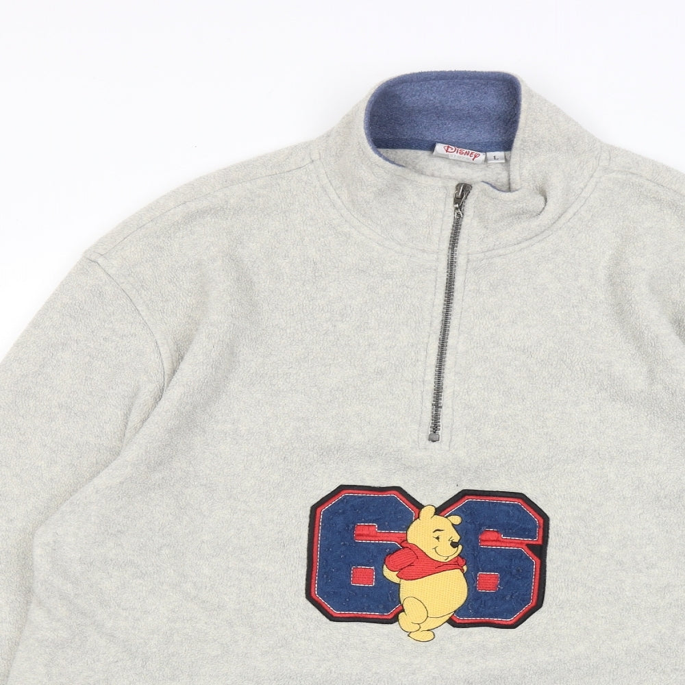 Disney Mens Grey Polyester Pullover Sweatshirt Size L - Winnie the Pooh
