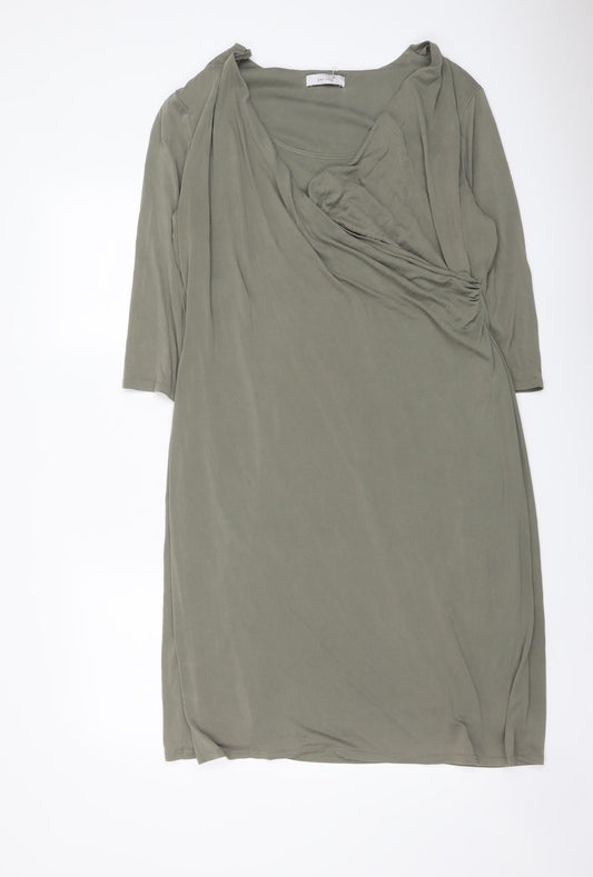 Per Una Womens Green Modal A-Line Size 18 Round Neck Pullover