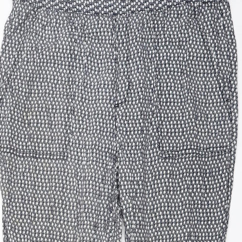 Gap Womens Blue Geometric Viscose Trousers Size S L23 in Regular Drawstring