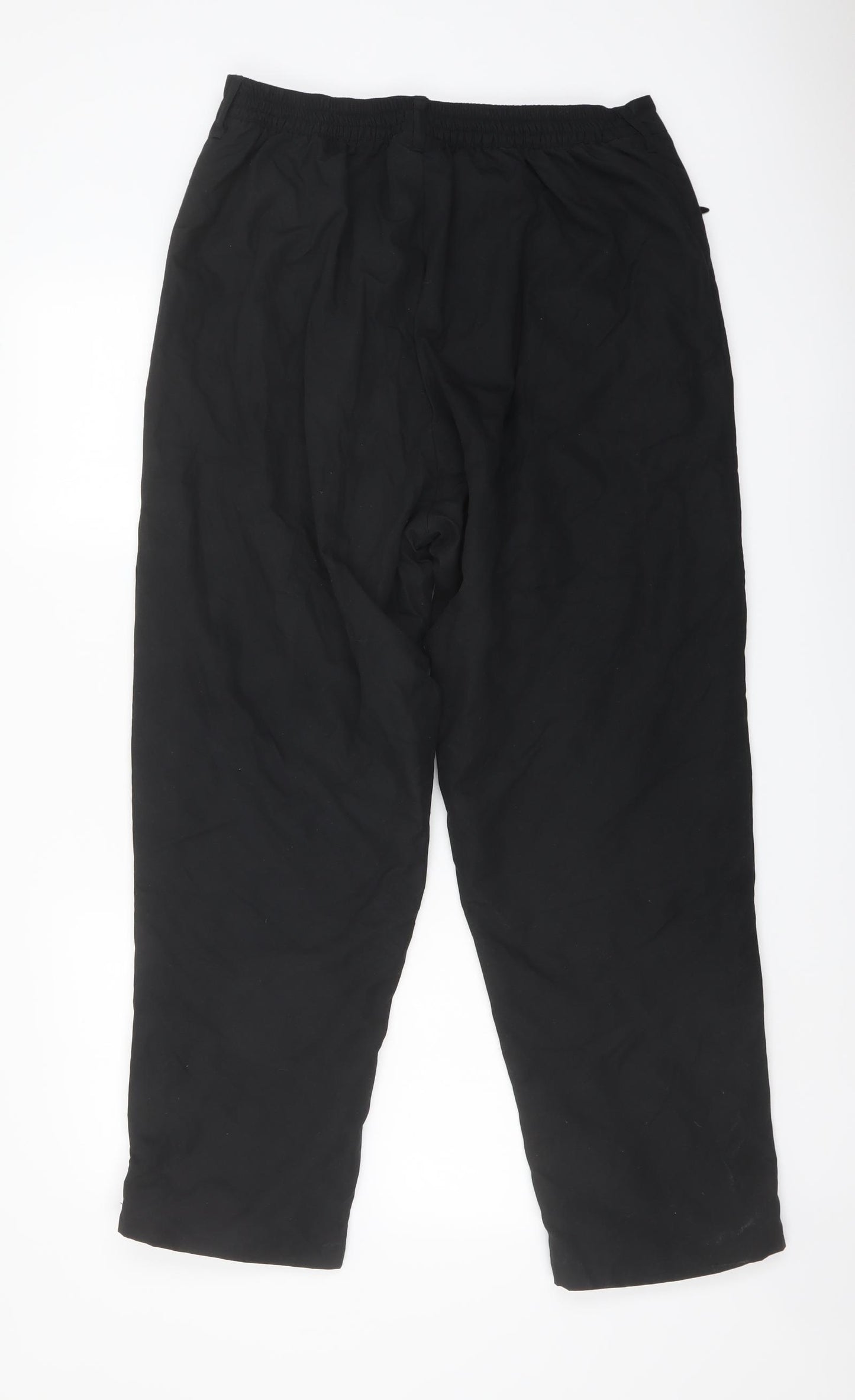 Amber Womens Black Polyester Trousers Size 16 L27 in Regular Button