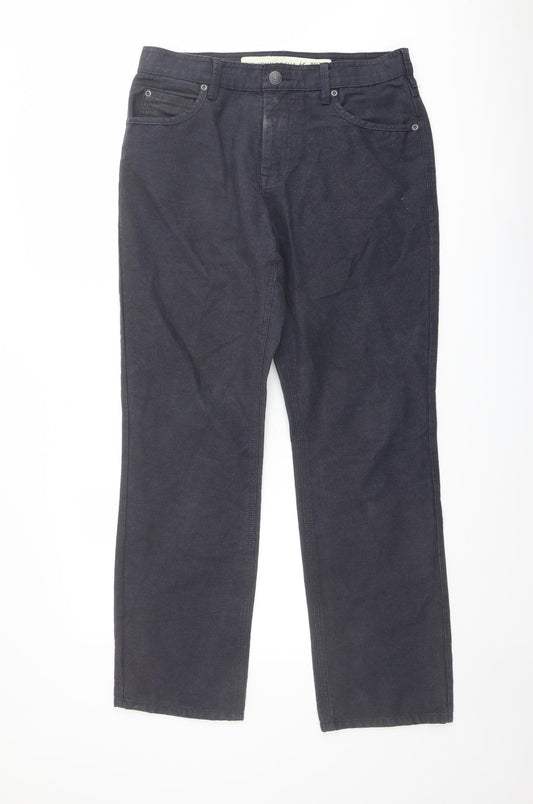 RJR.John Rocha Mens Grey Cotton Straight Jeans Size 32 in L30 in Regular Button