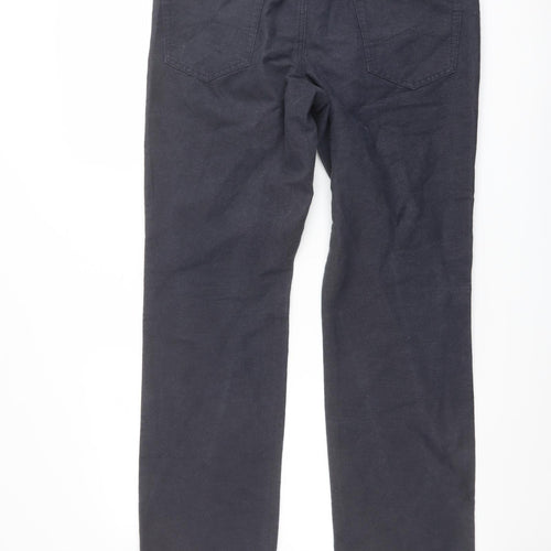RJR.John Rocha Mens Grey Cotton Straight Jeans Size 32 in L30 in Regular Button