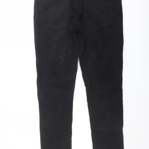 NEXT Mens Black Cotton Skinny Jeans Size 30 in L28 in Regular Button