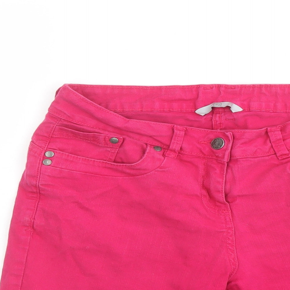 TU Womens Pink Cotton Skimmer Shorts Size 12 L9 in Regular Button