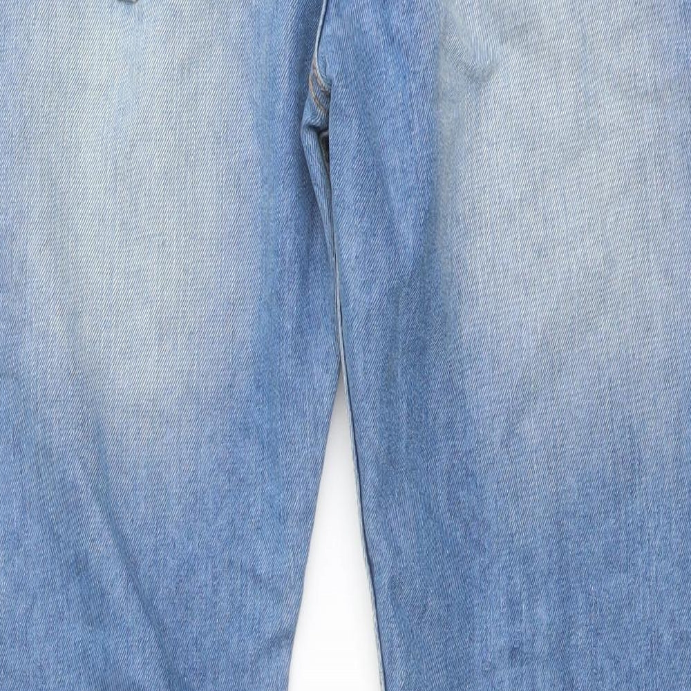 Denim & Co. Mens Blue Cotton Bootcut Jeans Size 36 in L30 in Regular Button